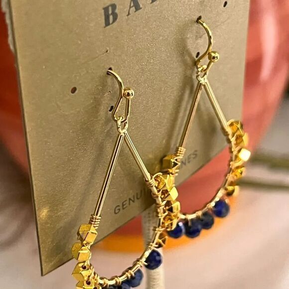 NWT Barse Genuine Stones Lapis Drop Earrings #BJER - Picture 6 of 7